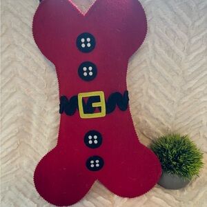 Festive Red Dog Bone Stocking
